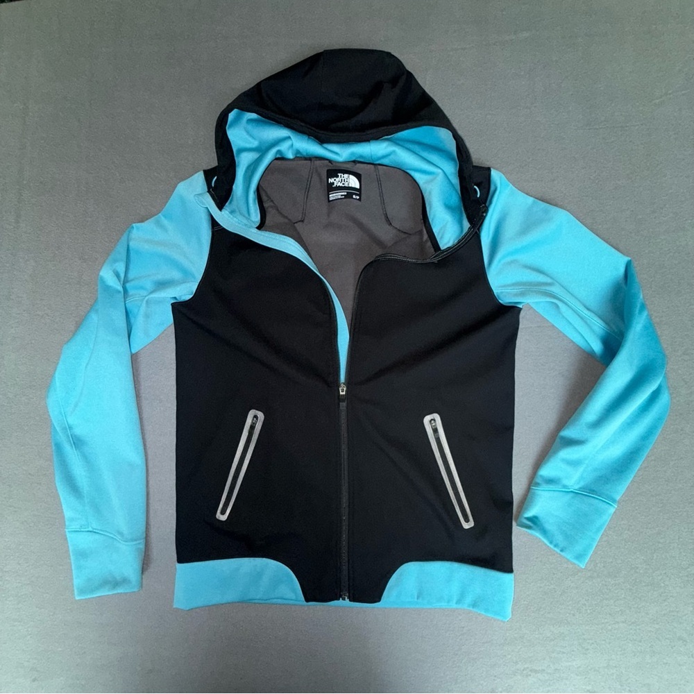 The North Face Hooded lightweight‎ Aqua & Black Men’s Jacket size S/P